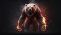 angry fire bear art Royalty Free Stock Photo