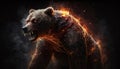 angry fire bear art
