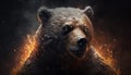 angry fire bear art Royalty Free Stock Photo