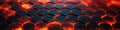 Fire Beautiful Hexagonal Tiles Texture Background. Generative AI Royalty Free Stock Photo