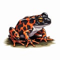 Simple Fire-bellied Toad Clip Art With White Margins