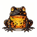 Simple Fire-bellied Toad Clip Art With White Margins