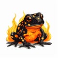 Simple Fire-bellied Toad Clip Art With White Margins