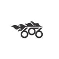 666 fire bike abstract logo vector