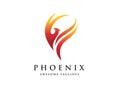 Fire bird phoenix logo design vector Royalty Free Stock Photo