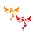 fire bird phoenix logo design vector illustrations graphic Royalty Free Stock Photo