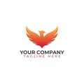 Fire bird phoenix logo vector illustration Royalty Free Stock Photo