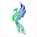 Fire bird Phoenix logo vector illustration Royalty Free Stock Photo