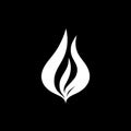 Fire - black and white isolated icon - vector illustration Royalty Free Stock Photo