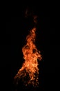 Fire blaze flames on black background. Fire burn flame isolated, abstract texture. Flaming explosion with burning effect Royalty Free Stock Photo