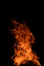 Fire blaze flames on black background. Fire burn flame isolated, abstract texture. Flaming explosion effect with burning Royalty Free Stock Photo