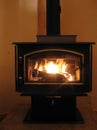 Fire in a Cast-Iron Wood Stove