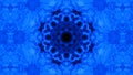 Fire with blue flames on a black background. Burning fire flame. Abstract fire flows is kaleidoscope. Buddhism Mandala flower,