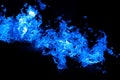 Fire blue flames isolated on black background Royalty Free Stock Photo