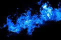 Fire blue flames isolated on black background Royalty Free Stock Photo