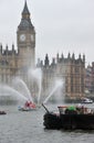 Fire boat jets Diamond Jubilee Royalty Free Stock Photo