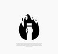 fire bottle logo design template