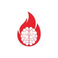 Fire brain vector logo design vector. Royalty Free Stock Photo