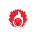Fire brain vector logo design vector. Royalty Free Stock Photo