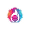 Fire brain vector logo design vector. Royalty Free Stock Photo