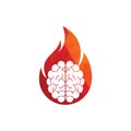 Fire brain vector logo design vector. Royalty Free Stock Photo