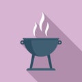 Fire brazier icon, flat style Royalty Free Stock Photo