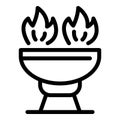 Fire brazier icon, outline style Royalty Free Stock Photo