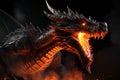 Fire breathing dragon animal. Generate Ai Royalty Free Stock Photo