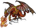 Fire-breathing dragon. Classic European mythological creature