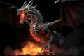Fire breathing dragon. Generate Ai Royalty Free Stock Photo