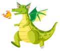 Fire breathing green dragon Royalty Free Stock Photo
