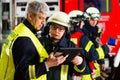 Fire brigade deployment planning on Computer Royalty Free Stock Photo