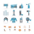 Fire-brigade and fireman equipment icon Royalty Free Stock Photo