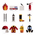 Fire-brigade and fireman equipment icon - vector i Royalty Free Stock Photo