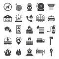 Fire Brigade Icon Set Royalty Free Stock Photo