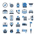 Fire Brigade Icon Set Royalty Free Stock Photo