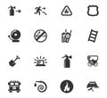 Fire-brigade icon set Royalty Free Stock Photo