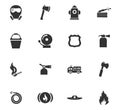 Fire brigade icons set Royalty Free Stock Photo