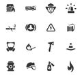 Fire brigade icons set Royalty Free Stock Photo