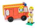 Fire brigade, kid's cardboard handicraft Royalty Free Stock Photo