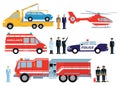 Fire brigade, police and rescue