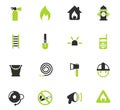 Fire brigade icon set Royalty Free Stock Photo