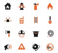 Fire brigade icon set Royalty Free Stock Photo