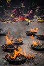 Fire in the Buddhist Temple Royalty Free Stock Photo