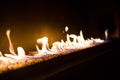 Fire burning in a brazier on stones Royalty Free Stock Photo