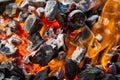 The fire, burning coals close up. Royalty Free Stock Photo