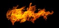 Fire and burning flame isolated on dark background for graphic design purpose