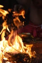 A ritual made to the fire god Agni in Hinduism