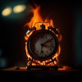 fire burning time clock background