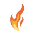 Fire with burning tongues symbol. Hot flame icon. Abstract fiery sign. Blaze pictogram. Heat caution, warning flammable